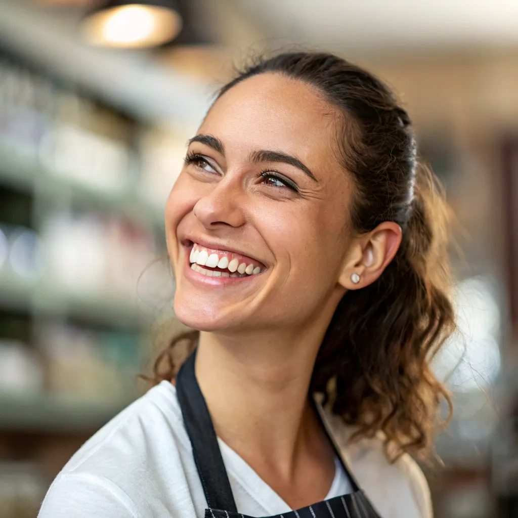 Happy customer face